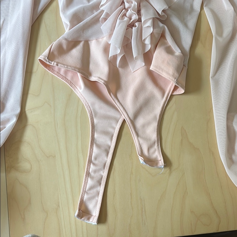 Sheer Ruffled Blouse in Pink - Picture 4 of 4